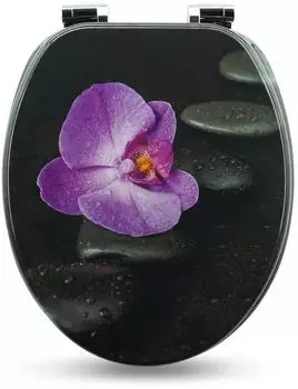 Sanfino WC-Sitz „Way of Orchid" mit Absenkautomatik, Holz