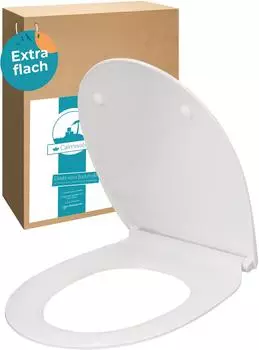 Calmwaters Slim WC-Sitz Duroplast, Absenkautomatik, O-Form, wei&szlig; (26LP3163)