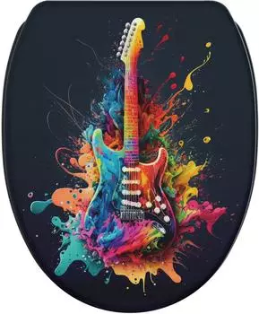 Sanilo WC-Sitz „Guitar" mit Absenkautomatik, Holz, schwarz