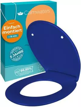 Calmwaters WC-Sitz oval blau, Absenkautomatik, Duroplast, abnehmbar (26LP6226)