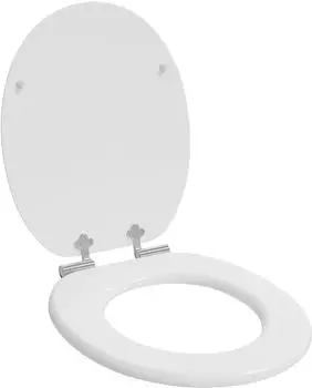 vidaXL WC-Sitz Soft-Close weiß 44x38cm MDF (42027172)
