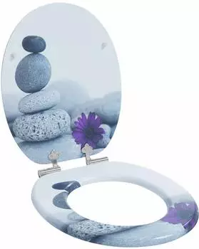 vidaXL Soft-Close Toilettensitz grau, MDF, 44x38cm (42027184)