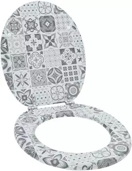 vidaXL Soft-Close Toilettensitz grau 44x38cm MDF (42027202)