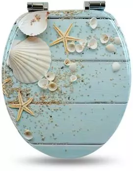 Sanfino WC-Sitz Caribbean Blue mit Absenkautomatik, Holz