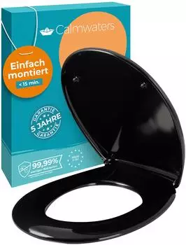 Calmwaters WC-Sitz oval, Duroplast, schwarz, Absenkautomatik (26LP6149)