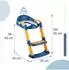 Relaxdays Kinder-Toilettensitz mit Treppe, höhenverstellbar 39-45cm, klappbar, blau/gelb (10053921)