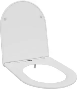 vidaXL Toilettensitz wei&szlig;, Duroplast, Soft-Close, 47x36x3,4cm