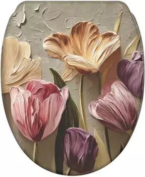 Sanilo WC-Sitz "Tulpen" mit Absenkautomatik & Schnellverschluss, Holz