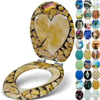 Sanfino Premio WC-Sitz mit Absenkautomatik, Holz "Wood Heart" (W1030C)