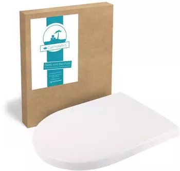 Calmwaters WC-Sitz D-Form antibakteriell mit Absenkautomatik, Duroplast, wei&szlig; (26LP3465)