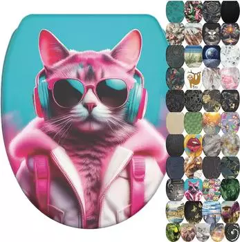 Sanilo WC-Sitz Neon Cat mit Absenkautomatik und Schnellverschluss