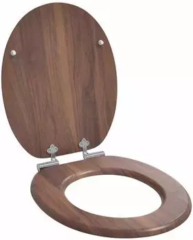 vidaXL Toilettensitz Soft-Close, braun, MDF, 44x38cm (42027174)
