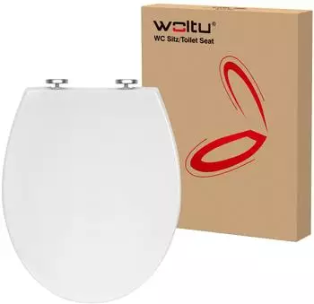 Woltu WC-Sitz Kunststoff, Softclose, oval, wei&szlig;
