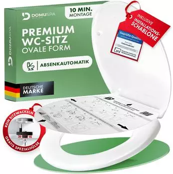 Blumtal WC-Sitz oval mit Absenkautomatik & Quick-Release, antibakteriell