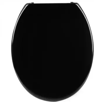 Woltu WC-Sitz Duroplast oval mit Absenkautomatik, schwarz (ws2553)