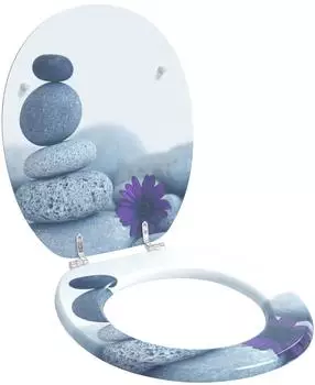 vidaXL Soft-Close Toilettensitz grau, MDF, 44x38cm (42027203)