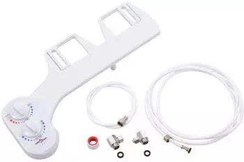 vidaXL Bidet-Aufsatz f&uuml;r Toilettensitz, Einzeld&uuml;se, hei&szlig;es & kaltes Wasser (145291)