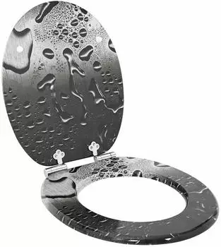 vidaXL Soft-Close Toilettensitz grau, MDF, 44x38cm (42027182)
