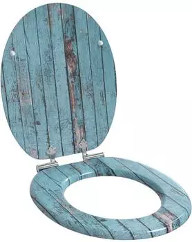 vidaXL Toilettensitz mit Soft-Close, blau, MDF, 44x38cm (42027180)