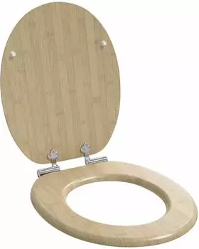 vidaXL Soft-Close Toilettensitz Bambus hell, 44x38cm (42027175)
