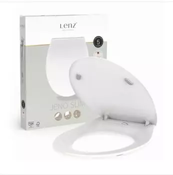 Lenz Elektronik JENO SLIM WC-Sitz oval, Duroplast, wei&szlig;, Absenkautomatik (41040161)
