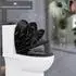 Woltu WC-Sitz Duroplast mit Absenkautomatik, schwarz mit goldenem Glitzer (W0ITT1081)
