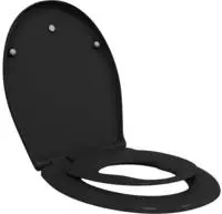 vidaXL Toilettensitz Schwarz 47 x 37 x 4 cm Duroplast