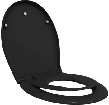 vidaXL WC-Sitz Duroplast, schwarz (47x37x4cm)