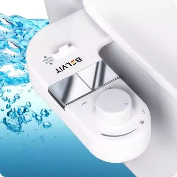 BELVIT Bidet-Aufsatz f&uuml;r Toilettensitz, selbstreinigende D&uuml;se, ohne Strom, wei&szlig; (BV-ZU2001)