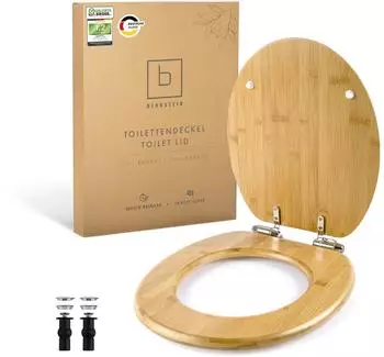 Benkstein WC-Sitz Bambus, oval, Absenkautomatik & Quick-Release