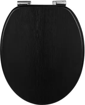 Woltu WC-Sitz Softclose MDF antibakteriell, schwarz (WS2883)