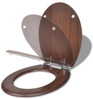 vidaXL Toilettensitz MDF Deckel mit Absenkautomatik Design Braun