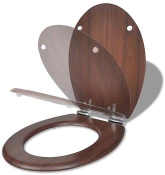 vidaXL WC Sitz MDF Deckel mit Absenkautomatik Holz braun (140800)