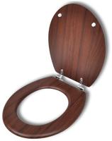vidaXL Toilettensitz MDF Deckel Schlichtes Design Braun