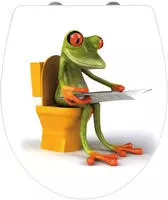 WENKO WC-Sitz mit Absenkautomatik Frog wei&szlig;, gr&uuml;n, 1 St.