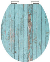 Sch&uuml;tte WC-Sitz "Blue Wood" High Gloss mit MDF Holzkern, mit Absenkautomatik