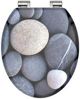 Sch&uuml;tte WC-Sitz "GREY STONES" mit Absenkautomatik und Holzkern, MDF