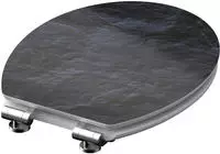 Sch&uuml;tte WC-Sitz "BLACK STONE" High Gloss mit MDF Holzkern, mit Absenkautomatik