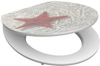 Sch&uuml;tte WC-Sitz "RED STARFISH" High Gloss mit MDF Holzkern, mit Absenkautomatik