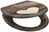 Sch&uuml;tte WC-Sitz "Wood Heart" Duroplast, mit Absenkautomatik und Schnellverschluss