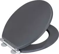 WENKO WC-Sitz "Morra" anthrazit Matt, aus massivem MDF, feuchtigkeitsresistent