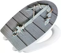WENKO WC-Sitz mit Absenkautomatik Rope mit Relief grau, 1 St.