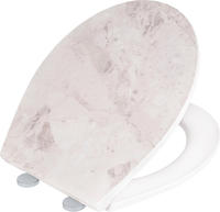 WENKO WC-Sitz "White Marble" mit Relief, aus antibakteriellem Duroplast
