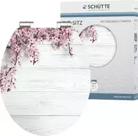 Sch&uuml;tte WC-Sitz "Flowers&Wood" High Gloss mit MDF Holzkern, mit Absenkautomatik