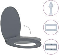 vidaXL Toilettensitz mit Absenkautomatik Grau Oval