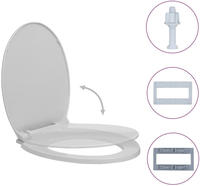 vidaXL Toilettensitz mit Absenkautomatik Hellgrau Oval