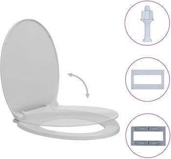 vidaXL WC Sitz mit Absenkautomatik hellgrau (145814)