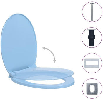 vidaXL WC Sitz mit Absenkautomatik Quick Release blau (145823)