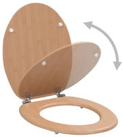 vidaXL Toilettensitz mit Deckel MDF Bambus-Design