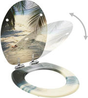 vidaXL Toilettensitz mit Soft-Close-Deckel MDF Strand-Design